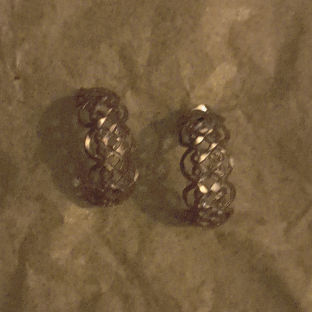 925 Silver half moon pierced earrings - Picture 4 of 5